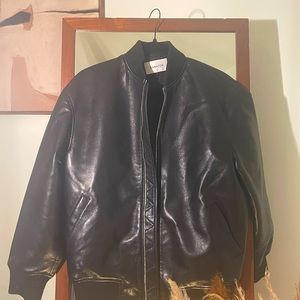 Leather bomber